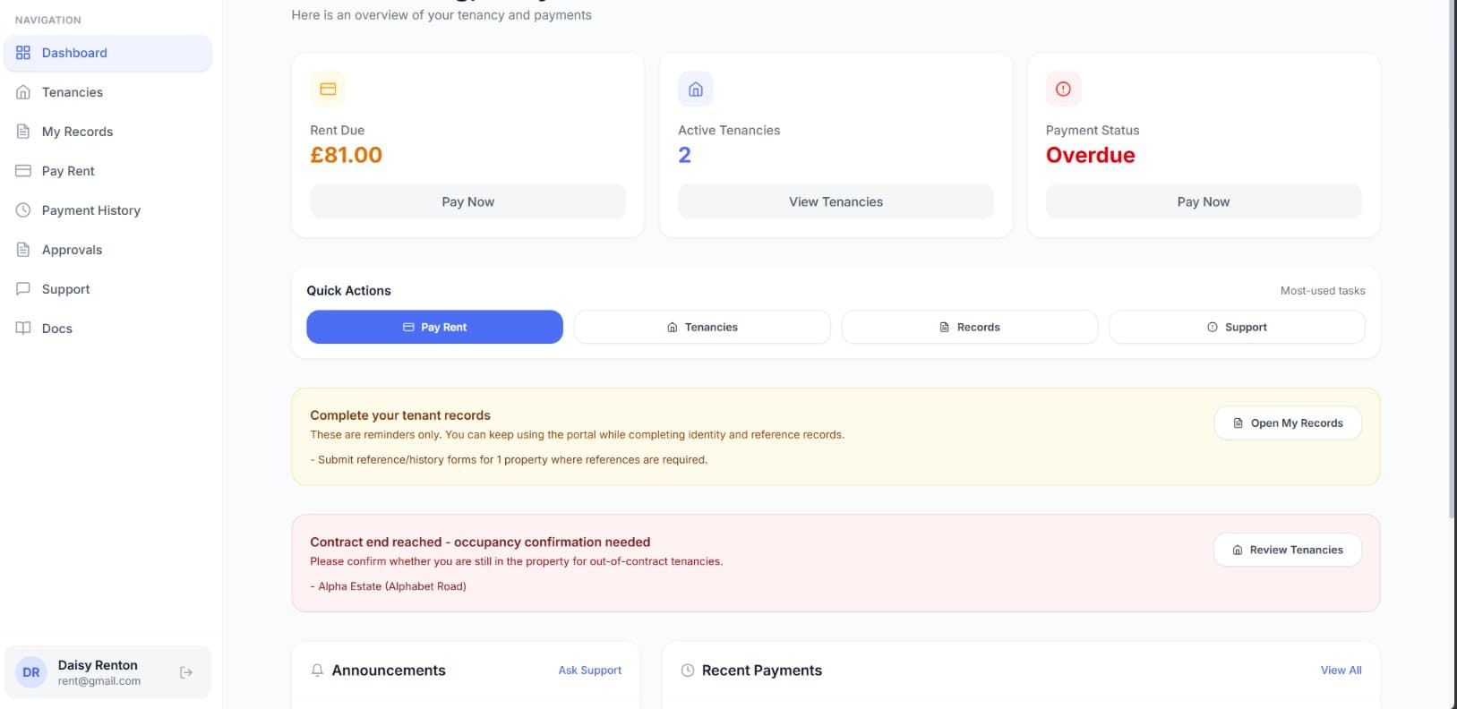 Client / Tenant Portal (Unreleased)